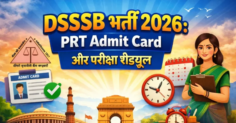 DSSSB भर्ती 2026: PRT Admit Card और परीक्षा शेड्यूल